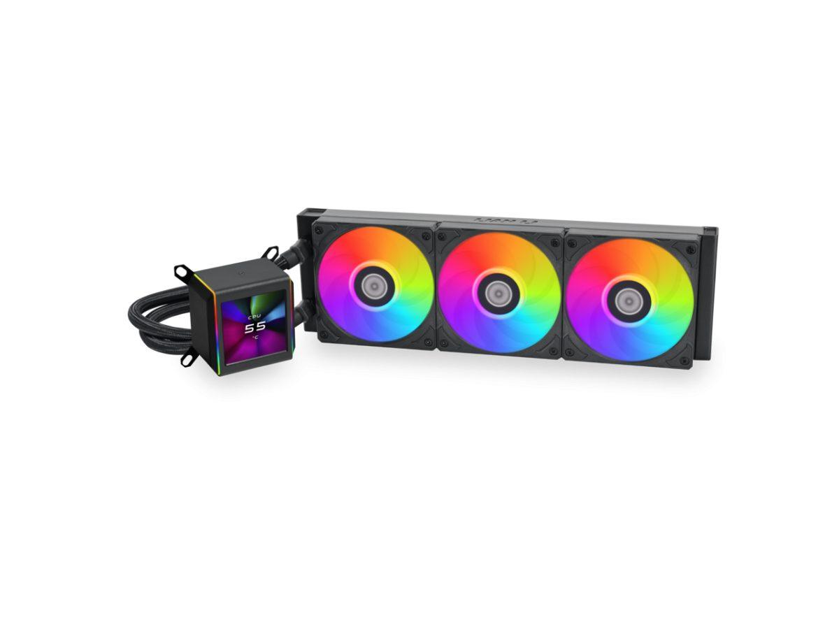 Lian Li Galahad II LCD 360 Black AIO GPU Liquid Cooler With ARGB Fans Lian li galahad ii lcd 360 black aio gpu liquid cooler with argb fans