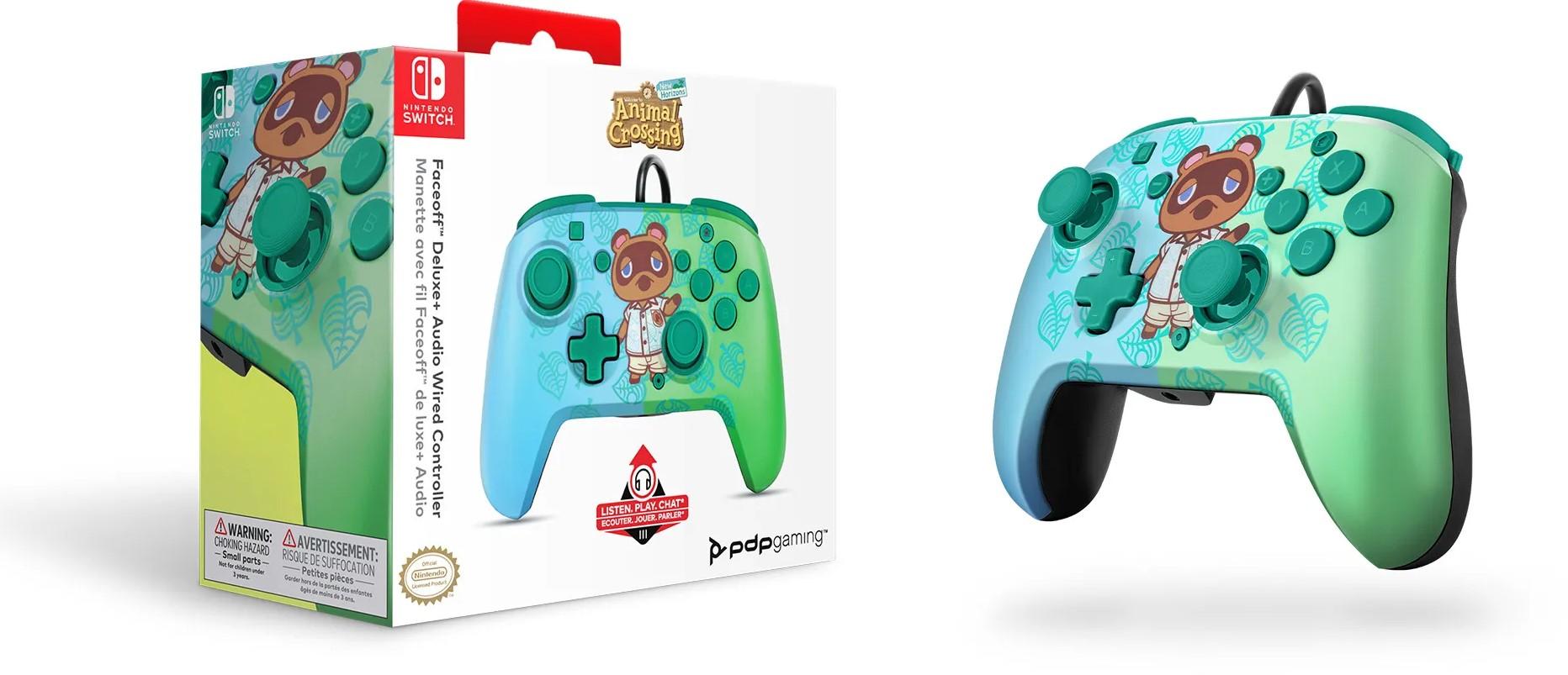 PDP Faceoff Deluxe Animal Crossing Nintendo Switch Controller